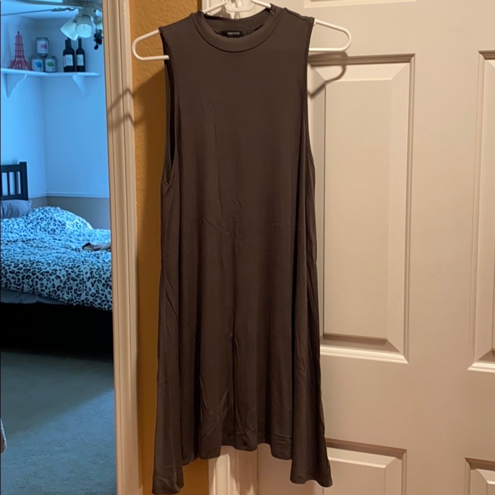 Olive green shift dress